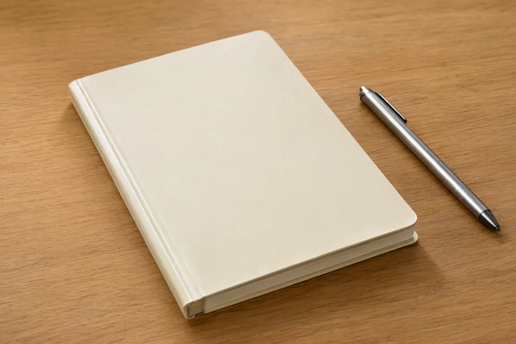Carnet de notes et stylo sur un bureau de travail